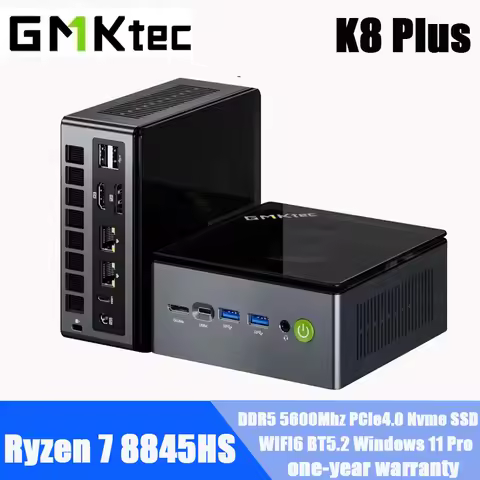 GMKtec K8 Plus MINI PC Ryzen 7 8845HS Windows 11 Pro DDR5 5600Mhz PCIe4.0 Nvme SSD WIFI6 BT5.2 Mini