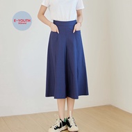 Eyouth 1054 wide leg pants High waist casual loose 3/4 pants for women culottes