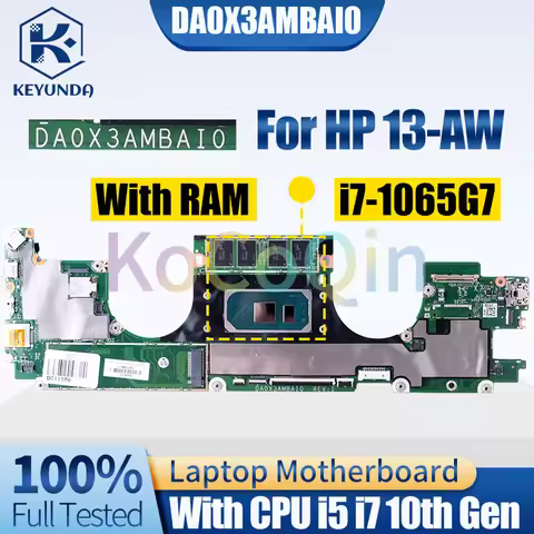 DA0X3AMBAI0 For HP Spectre X360 13-AW Notebook Mainboard i5-1035G4 i7-1065G7 With RAM M03271-601 Lap
