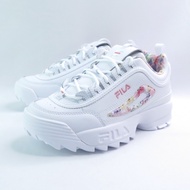 FILA 5C111Y155 DISRUPTOR II FLOWER Women's Sneakers Wang Caihua Style Casual Shoes White/Pink/FLOWER