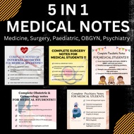 5 in 1 Medical notes for MEDICAL STUDENTS (internal medicine, surgery, psychiatry, paediatric, OBGYN