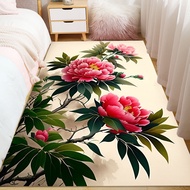 40X120CM/80X160CM พรมดอกไม้ดอกโบตั๋น3มิติพรมข้างเตียงนอนพรมหน้าต่างเบย์ห้องนั่งเล่นห้องครัวพรมเช็ดเท