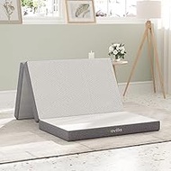 Novilla Folding Mattress Queen,4 Inch Memory Foam Tri Fold Mattress,Portable Trifold Mattress with Washable Cover for Floor,Foldable Mattress Queen,Non Slip Bottom Camping Mattress,Queen Size