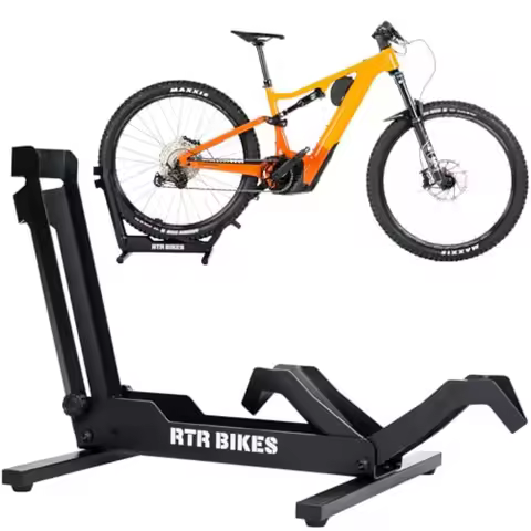 Brutus Professional Bike Floor Stand Heavy Duty Steel Rack for E-Bikes and MTB up to 66 lbs 30kg Fit
