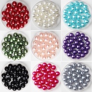 10 gram/Pack Mix Size 4/5/6/8mm With Hole Imitation Pearl Acrylic Beads Multicolor Macaroon Color Nail Art  White Beige