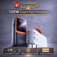 DealPadu Power Bank 150000mAh 120W Fast Charging LED Display 4 Cable Powerbank Bateri Besar
