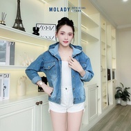 Áo khoác JEAN nữ MOLADY có nón túi nắp đơn giản thời trang K511