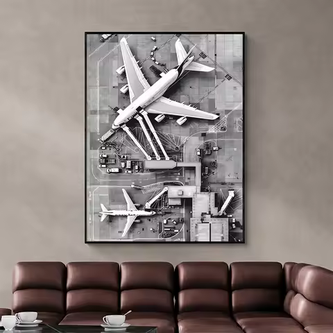 Black White Airbus A380 Aviation Posters and Prints Canvas Printing Modern Wall Art Picture for Livi