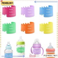FENGLIN Baby Bottle Labels, Reusable Daycare Name Labels, Universal Silicone Anti-Slip Waterproof Mi