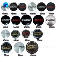 （FT）4PCS/lot 45mm 50mm 56mm 65mm Car Wheel Center Cap Emblem Sticker For RAYS VOLK Racing Wheel LOGO Hub Cap Sticker