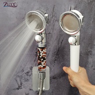Zloog New Bath Shower 3-Function Adjustable Jetting Spa Shower Head High Pressure Bathroom Anion Fil