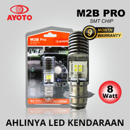 Ayoto 1 Buah Lampu Motor LED M2B M2A M2B PRO H6 Hi/Lo 8W+8W AC DC PNP