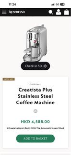 Nespresso Creatista Plus Stainless Steel Coffee Machine