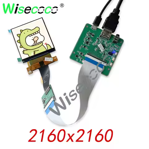 Wisecoco 2.9 Inch 2160x2160 LCD Display 1:1 Square High Resolution 2K LCD Screen Module USB Type-C D