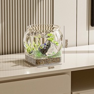Transparent Fish Tank Round Goldfish Bowl Desktop Plastic Aquariums Akuarium Bulat Plastik