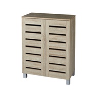 VHIVE Vegas 2 Door 60cm Shoe Cabinet 2 Ventilation Doors Oak Walnut Small Shoe Rack Storage Cabinet