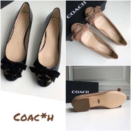 2 Colour Original Single Coach women's shoes top imported beef patent leather