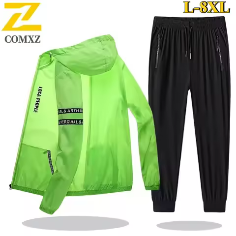 Gorpcore Men Sportswear Spring Tracksuit 2 Piece Sets Sports Sun Suit Jacket+Pant Sweatsuits Male Ca
