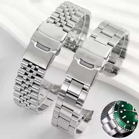 20mm 22mm Strap For Casio Band Srpd Jubilee Curved End Traditional Watch Bracelet For Seiko Skx007/S