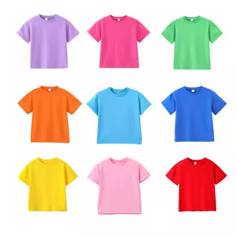 2026 Children T Shirt Performance Candy Color T-Shirts for Boys Girls Baby Blank Clothes Kids Tees S