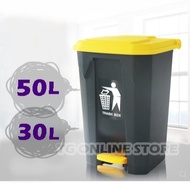 50L / 30L Large Step Bin / Step on Bin / Grey Garbage Bin outdoor/ Dustbin / Tong Sampah Besar