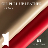 Oil Pull Up OPU Cow Lembu Leather Full Side ASH GREY CASINO RED 1.2mm Genuine Leather kulit Handmade
