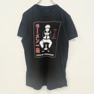 古著 NARUTO 短袖動漫印花 T 卹 Jump Ramen Ichiraku 圓領休閒黑色 M 碼