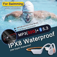 New Bone Conduction Earphones Bluetooth Wireless IPX8 Waterproof MP3 Player Headphone For Swimming