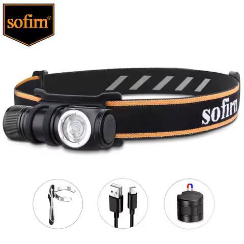 Sofirn HS10 USB C Rechargeable Mini 16340 Headlamp 1100lm LH351D 90CRI Angle Flashlight TIR Optics w