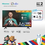 Hisense A6K Smart TV 43 55 65 75 inch | 4K UHD | Direct Full Array | AI Adaptive | Dolby Vision | VRR + ALLM | Game Mode