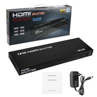 16 Port 1x16 1 in 16 Out HDMI Splitter Video Audio HD HDTV 3D DVD Project, Support 4Kx2K 3D Full HD 