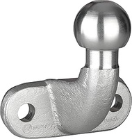 Tow Bar 50mm Ball Head 3.5t Pull - Solid Cast Steel Towing Hitch with 2 Hole Bolt Plate - For Cars, 