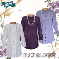 IRONLESS IZZY BLOUSE NEW MUSLIM WOMEN WEAR PLUS SIZE PLAIN BLOUSE WITH BLACK BUTTONS CASUAL COLLEGE 
