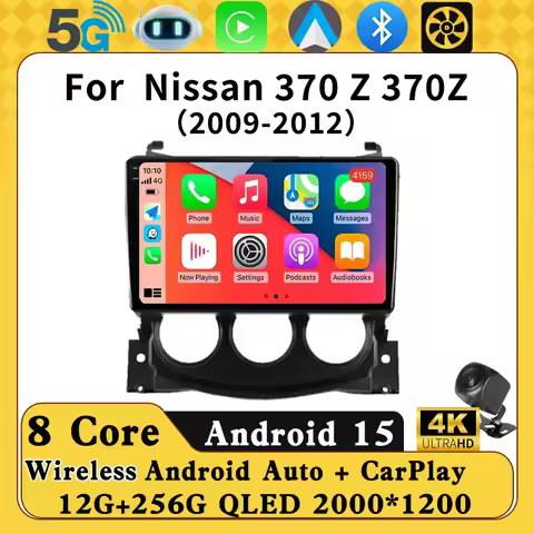 Car Radio Android 15 Carplay For Nissan 370 Z 370Z 2009 - 2012 Navigation GPS Android Auto Autoradio