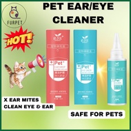 FURPET Ear Eye Drop Cleaner Pet Cat Dog Mites Infection Clean Earmites Cuci Telinga Kucing Ubat Saki