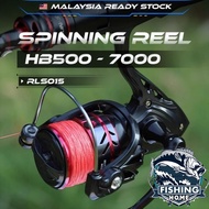 【RLS015】Long Cast Spinning Reel murah HB500-7000 5.2:1 Stainless Steel Mesin Pancing Metal Spool 10K