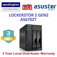 ASUSTOR AS6702T 2-Bay Lockerstor Gen 2 NAS with 2.5-Gigabit Ethernet (Without HDD) - 3 Year Local Di