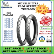 ⭐ [100% ORIGINAL] ⭐ TAYAR  MICHELIN PILOT STREET 2  7090-17, 8090-17, 9080-17, 11070-17, 12070-17, 1