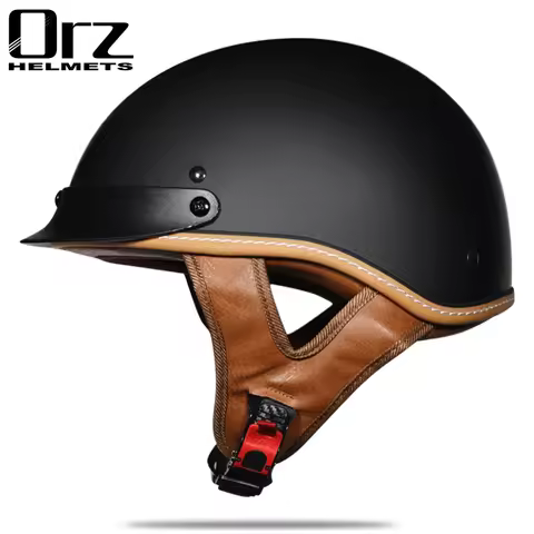 ORZ Retro Motorcycle Helmet 1/2 Cruising Motorcycle Half Helmet Capacetes de Moto