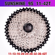 Sagmit Cassette 9speed 11-40 11-42 11-46 11-50 / Sunshine 9 speed 11-42 Quality Taiwan Cassette / MOUNTIAN BIKE MTB TRAIL  XC SHIMANO SRAM SENSAH COMPATIBLE MOUNTIAN BIKE MTB TRAIL SHIMANO COMPATIBLE mountain Color: Titanium