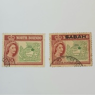 Stamps North Borneo Queen Sabah Setem 1963 1965 Setem Lama