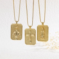 [Fast Shipping] Unique Fashionable Exaggerated Wearable Square Card Cross Elements Cool Religious Be