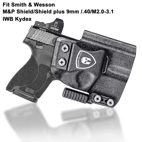 Fit Smith & Wesson M&P Shield/Shield plus 9mm /.40/M2.0-3.1,IWB Kydex Holster,Claw&Optic Cut,Right H