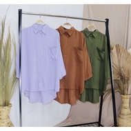 KEMEJA Rayon Diamond Blouse/Rayon Diamond Shirt/Kora Rayon Diamond Oversize/Plain Shirt