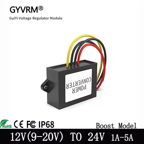 12V（9-20V)） to 24V DC DC Step Up 1A 2A 3A 4A 5A Non Isolated Boost Power Converter 12 Volts to 24 Vo