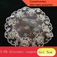 YQ43 European-Style Lace Embroidery round Small Cover Towel Table Lamp Rice Cooker Rice Cooker Tea Tray Cover Towel Dust