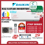 DAIKIN R32 5-STAR INVERTER Air-conditioner FTKP WIFI  5-Star Inverter Aircond 1.0HP 1.5HP 2.0HP 2.5HP
