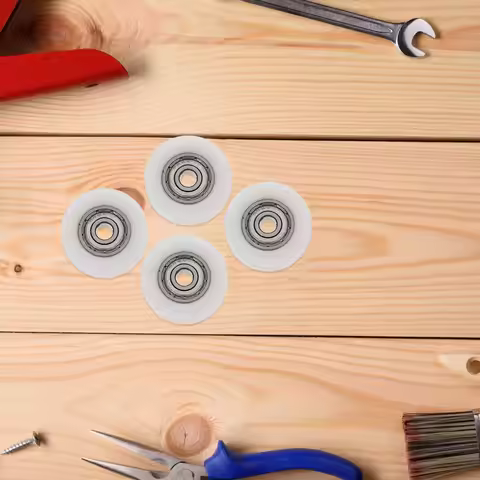 4Pcs White U Groove Nylon Pulley Bearing Wheel Set Sliding Pocket Door Window Drawer Guide Roller Qu