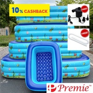 PREMIE - 3 Rings Big 305CM Inflatable Rectangular Swimming Pool Children Outdoor Kids Pool Baby Swim