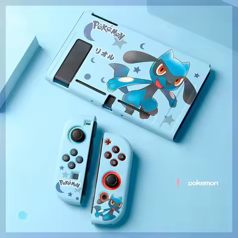 PokéMon Riolu Soft Split Protective Case For Nintendo Switch OLED Anime Genger TPU Console Cover Joy